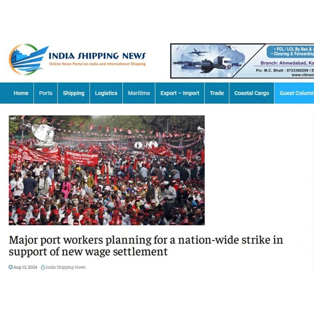 Breaking news! Indian port workers announce an indefinite strike! Port operations may be paralyzed